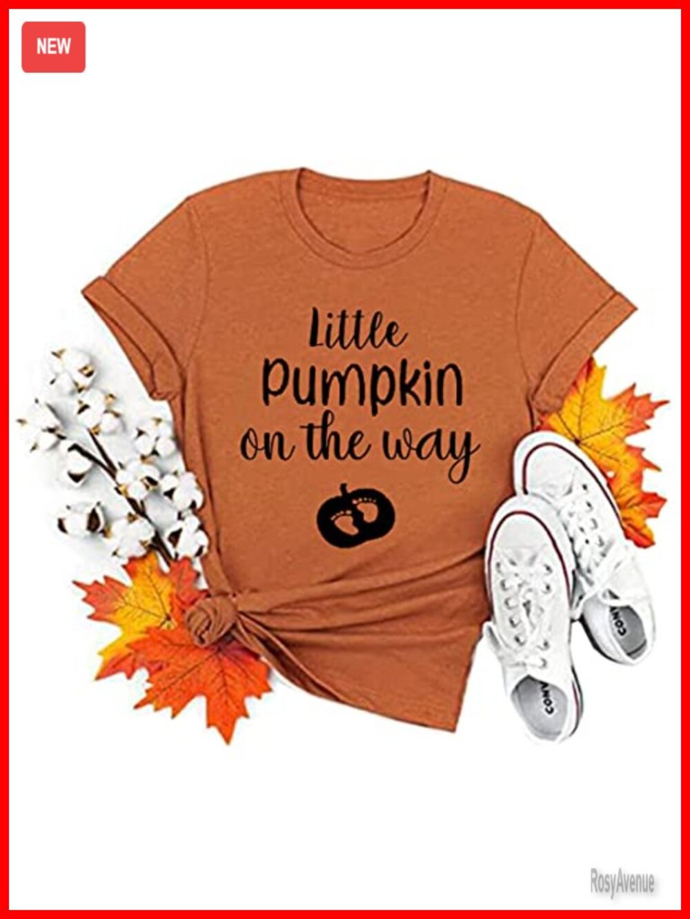 Little Pumpkin on The Way Maternity Halloween T-Shirt Cotton Blend